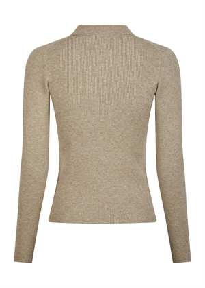 Panama knit bluse Beige Melange Neo Noir 